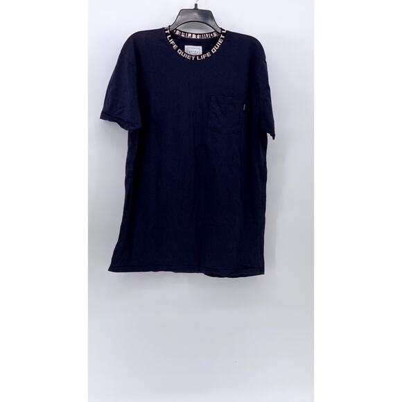 THE QUIET LIFE Men's Navy Logo Crewneck Short Sleeve Casual T-Shirt SZ L - Picture 1 of 10